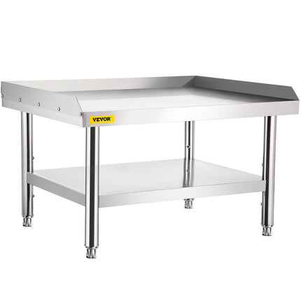 Stainless Steel Equipment Grill Stand, 152x76x61 cm Stainless Table, Grill Stand Table with Adjustable Storage Undershelf, Equipment Stand Grill Table for Hotel, Home, Restaurant Kitchen.
