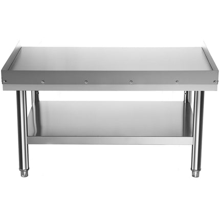 Stainless Steel Equipment Grill Stand, 152x76x61 cm Stainless Table, Grill Stand Table with Adjustable Storage Undershelf, Equipment Stand Grill Table for Hotel, Home, Restaurant Kitchen.