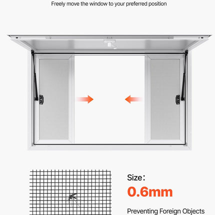 Concession Window 1346x838 mm, Aluminum Alloy Service Window for Food Truck, Up to 85 Degrees Stand Serving Window with 4 Sliding Windows, Awning Door, and Drag Hook, for Concession Trailers.