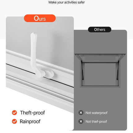 Concession Window 1346x838 mm, Aluminum Alloy Service Window for Food Truck, Up to 85 Degrees Stand Serving Window with 4 Sliding Windows, Awning Door, and Drag Hook, for Concession Trailers.