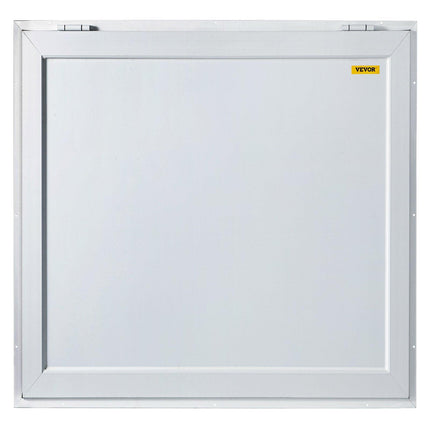 Concession Window, 91.4 x 91.4 cm Aluminum Alloy Food Truck Service Window with 4 Horizontal Sliding Screen Windows & Awning Door & Drag Hook, Serving Window for Food Trucks Concession Trailers.