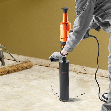 Diamond Core Drilling Machine, 4in Handheld Wet Concrete Core Drill Rig, 1100-2400RPM Two Speed & 1-1/4" Thread & 2 Bubble Levels, 3-4in Drilling Diameter for Concrete Brick Block Stone, 1500W.