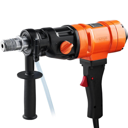 Diamond Core Drilling Machine, 4in Handheld Wet Concrete Core Drill Rig, 1100-2400RPM Two Speed & 1-1/4" Thread & 2 Bubble Levels, 3-4in Drilling Diameter for Concrete Brick Block Stone, 1500W.