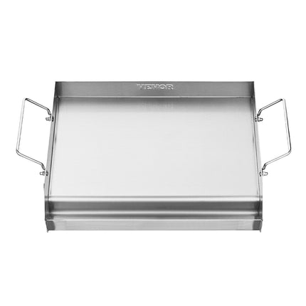 Stainless Steel Griddle, 17x13 inch Universal Flat Top Rectangular Plate, Gas Grill Griddle for BBQ Grill, Teppanyaki, Portable Family Cookware with Handle, for Camping Tailgating Party.
