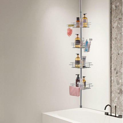 42" to 114" High Shower Corner Caddy Tension Pole Rust-Proof Tension Pole.