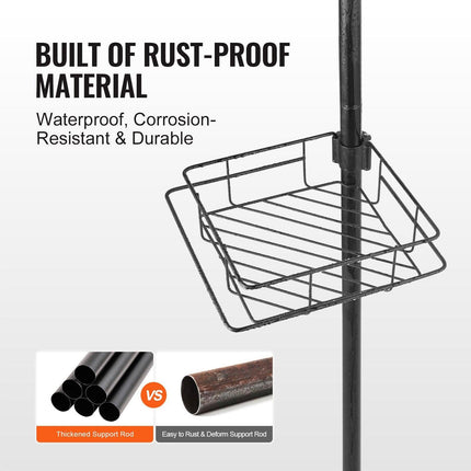42" to 114" High Shower Corner Caddy Tension Pole Rust-Proof Tension Pole.