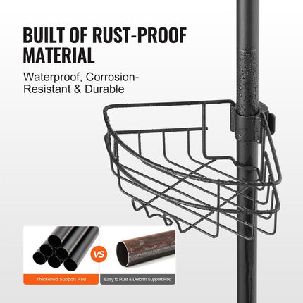 39" to 125" High Shower Corner Caddy Tension Pole Rust-Proof Tension Pole.