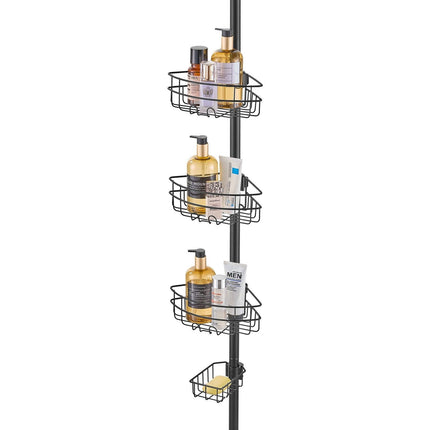 39" to 125" High Shower Corner Caddy Tension Pole Rust-Proof Tension Pole.