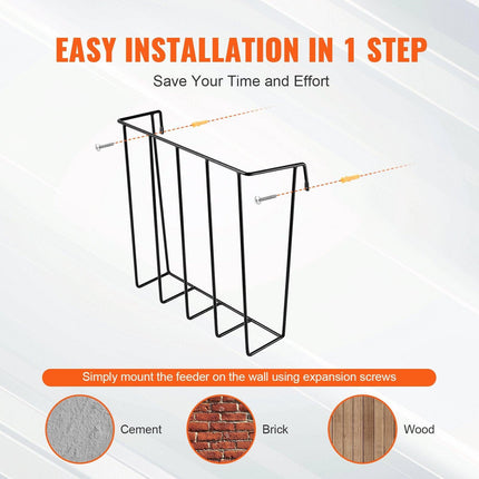 Livestock Hay Feeder 24 Gallons Wall Mounted Goat Hay Rack for Horses.