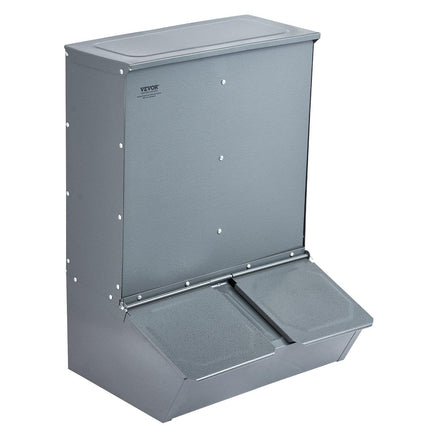 Hog Feeder 3.7 Bushel Metal Double Door Pig Feeder Feeding up to 8 Hogs.