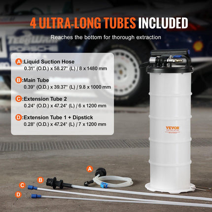 Fluid Extractor, 6.5 Liters Capacity, Pneumatic/Manual Oil Changer Vacuum Fluid Extractor with Dipstick and Liquid Suction Hose, Oil Extractor Change Pump for Automotive Fluids Vacuum Evacuation.