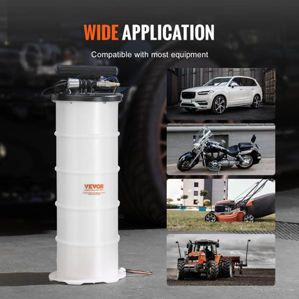 Fluid Extractor, 6.5 Liters Capacity, Pneumatic/Manual Oil Changer Vacuum Fluid Extractor with Dipstick and Liquid Suction Hose, Oil Extractor Change Pump for Automotive Fluids Vacuum Evacuation.