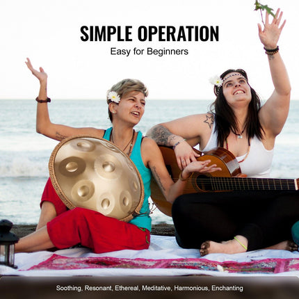 Handpan Drum 22 in 9 Notes D Minor Steel Hand Drum with Mallets for Adult.