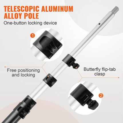 Manual Pole Saw Extendable Tree Pruner 1.5 m-6.1 m Aluminum Alloy Pole.