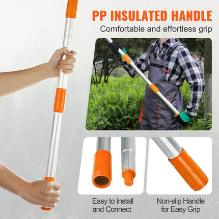 Manual Pole Saw Extendable Tree Pruner 1.4 m-3 m Aluminum Alloy Pole.