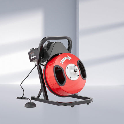 Drain Cleaner Machine 50FT x 1/2Inch Manual Feed Snake Auger with 4 Cutter.