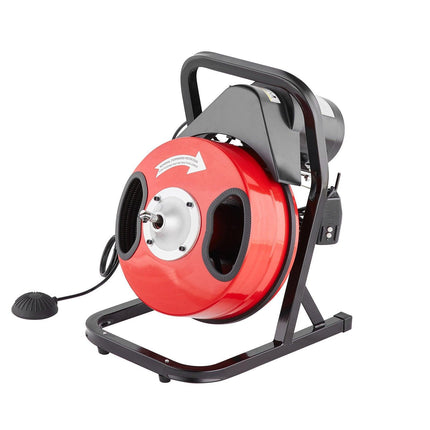 Drain Cleaner Machine 50FT x 1/2Inch Manual Feed Snake Auger with 4 Cutter.