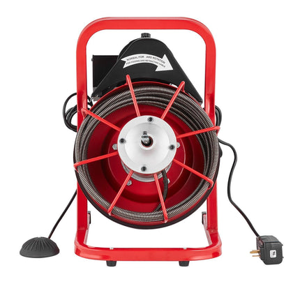 Drain Cleaner Machine Drain Auger 50FT x 3/8 Inch Manual Feed & 4 Cutters.