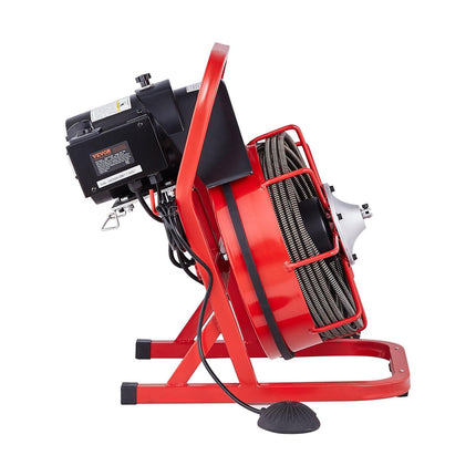 VEVOR Drain Cleaner Machine Drain Auger 75FT x 3/8 Inch Manual Feed & 4 Cutters.