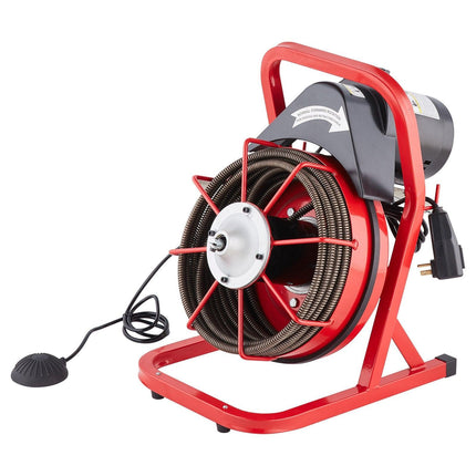 Drain Cleaner Machine Drain Auger 50FT x 1/2 Inch Manual Feed & 4 Cutters.