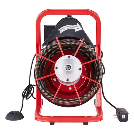 Drain Cleaner Machine Drain Auger 50FT x 1/2 Inch Manual Feed & 4 Cutters.