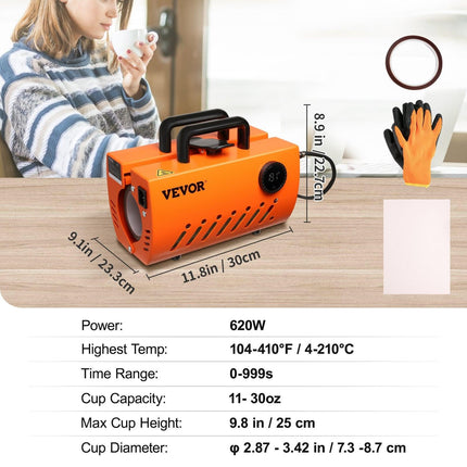 Mug Heat Press, 30oz Tumbler Heat Press Machine, Sublimation Transfer 11-15oz 16-25oz 30oz Straight Skinny Tumblers, Cup Heat Press with Heat-resist Gloves & Tape, DIY Ceramic Mugs Cups Glasses.