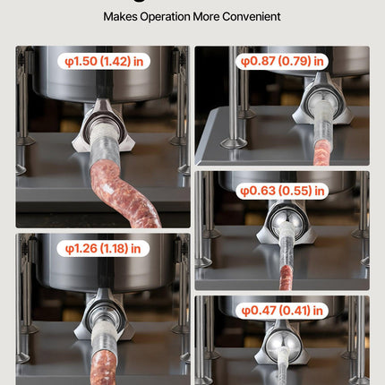 Manual Sausage Stuffer, 22 LBS / 10 L Vertical Meat Stuffer, Dual-Speed Sausage Casing Meat Filling Machine, Stainless Steel Heavy Duty Filler with 5 Stuffing Tubes, for Commercial & Home Use.