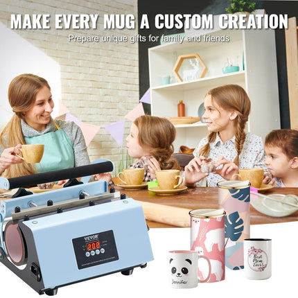 Tumbler Heat Press Machine 11-30oz Mug Press Sublimation Tumblers Blue.