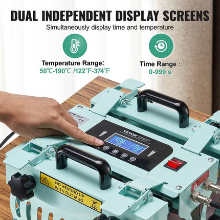 Tumbler Heat Press Machine 2 Station Heaters 11-30oz Mug Press Sublimation.