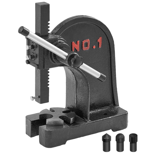 Arbor Press, 1 Ton Manual Arbor Press, 5.9" Maximum Height, Cast Iron Heavy-duty Manual Desktop Arbor Press, Precision Hand Press for Stamping, Bending, Stretching, Forming.