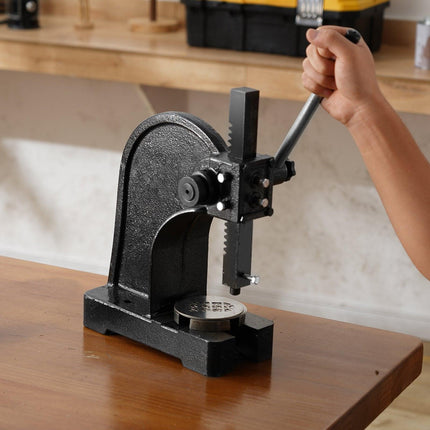 Arbor Press, 1 Ton Manual Arbor Press, 5.9" Maximum Height, Cast Iron Heavy-duty Manual Desktop Arbor Press, Precision Hand Press for Stamping, Bending, Stretching, Forming.