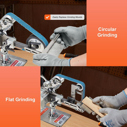 Belt Grinder Sander, 30 x 1-Inch Variable Speed Belt Polisher with VFD, 550W Polishing Grinding Machine with 2 Grinding Moulds & 3PCS Sanding Belts for Metalworking, Knife Making.