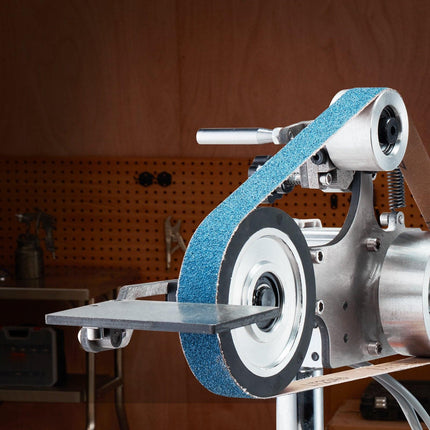 Belt Grinder Sander, 30 x 1-Inch Variable Speed Belt Polisher with VFD, 550W Polishing Grinding Machine with 2 Grinding Moulds & 3PCS Sanding Belts for Metalworking, Knife Making.
