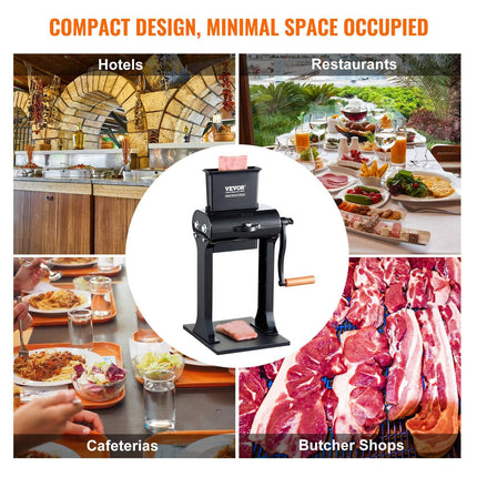 Commercial Meat Tenderizer, Heavy Duty Stainless Steel Meat Tenderizer Machine, Quick and Easy Manual Operation Kitchen Tool, 148mm Feed Port for Beef, Turkey, Chicken, Pork, Steak, and Fish.