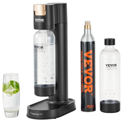 Sparkling Water Maker, Soda Maker Machine for Home Carbonating, Seltzer Water Starter Kit with 2 BPA-free 1L PET Bottles, CO2 Cylinder, Compatible with Mainstream Screw-in 60L CO2 Cylinder.