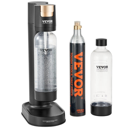Sparkling Water Maker, Soda Maker Machine for Home Carbonating, Seltzer Water Starter Kit with 2 BPA-free 1L PET Bottles, CO2 Cylinder, Compatible with Mainstream Screw-in 60L CO2 Cylinder.
