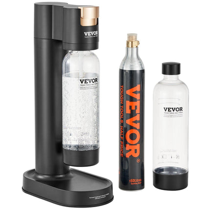 Sparkling Water Maker, Soda Maker Machine for Home Carbonating, Seltzer Water Starter Kit with 2 BPA-free 1L PET Bottles, CO2 Cylinder, Compatible with Mainstream Screw-in 60L CO2 Cylinder.