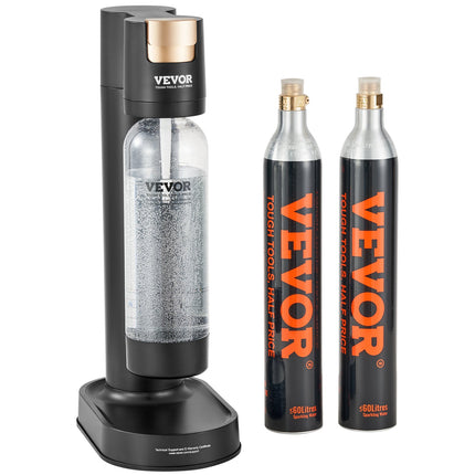Sparkling Water Maker, Soda Maker Machine for Home Carbonating, Seltzer Water Starter Kit with BPA-free 1L PET Bottle, 2 CO2 Cylinders, Compatible with Mainstream Screw-in 60L CO2 Cylinder.