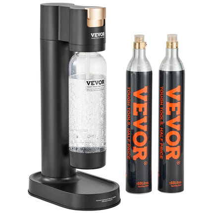 Sparkling Water Maker, Soda Maker Machine for Home Carbonating, Seltzer Water Starter Kit with BPA-free 1L PET Bottle, 2 CO2 Cylinders, Compatible with Mainstream Screw-in 60L CO2 Cylinder.