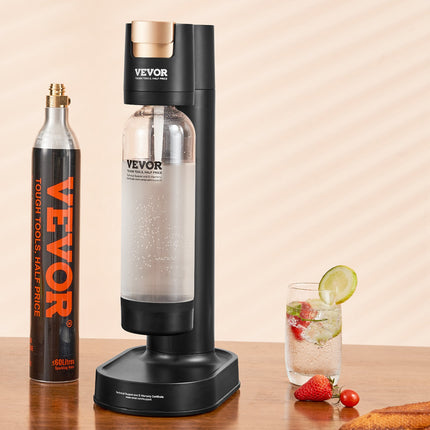 Sparkling Water Maker, Soda Maker Machine for Home Carbonating, Seltzer Water Starter Kit with BPA-free 1L PET Bottle, CO2 Cylinder, Compatible with Mainstream Screw-in 60L CO2 Cylinder.