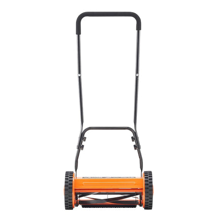 40cm Push Reel Lawn Mower 5-Blade Adjustable Height Grass Catcher 2-Wheel.