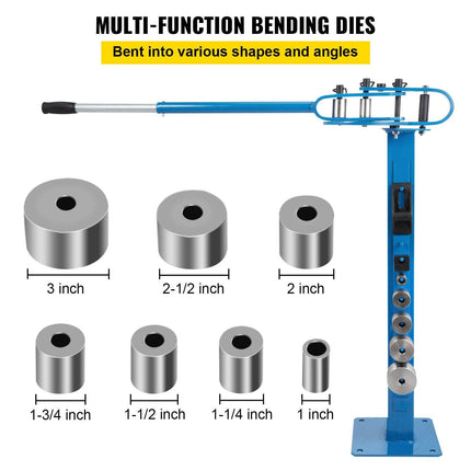 YP-38 Metal Bender 1"-3" Flat Bar Square Rod Bending 7 Dies w/ Floor Stand.