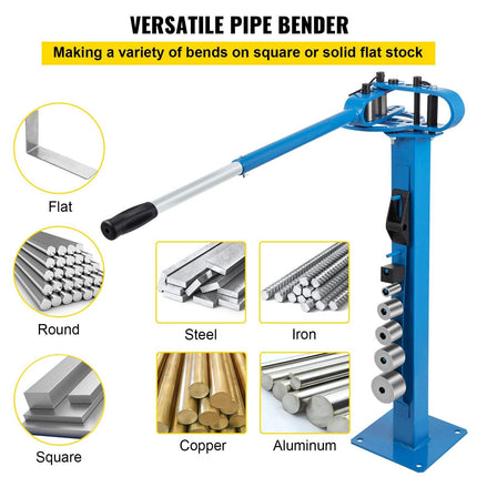 YP-38 Metal Bender 1"-3" Flat Bar Square Rod Bending 7 Dies w/ Floor Stand.
