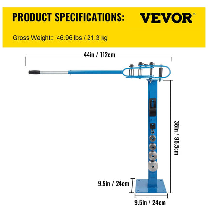YP-38 Metal Bender 1"-3" Flat Bar Square Rod Bending 7 Dies w/ Floor Stand.