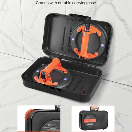 Vacuum Suction Cup, 203 mm Vacuum Glass Lifter with Metal Handle, 195 kg Max Lifting Capacity Tile Suction Cup Tool with Carrying Case for Lifting Large Tile, Granite, Drywall, Windows (2-Pack).