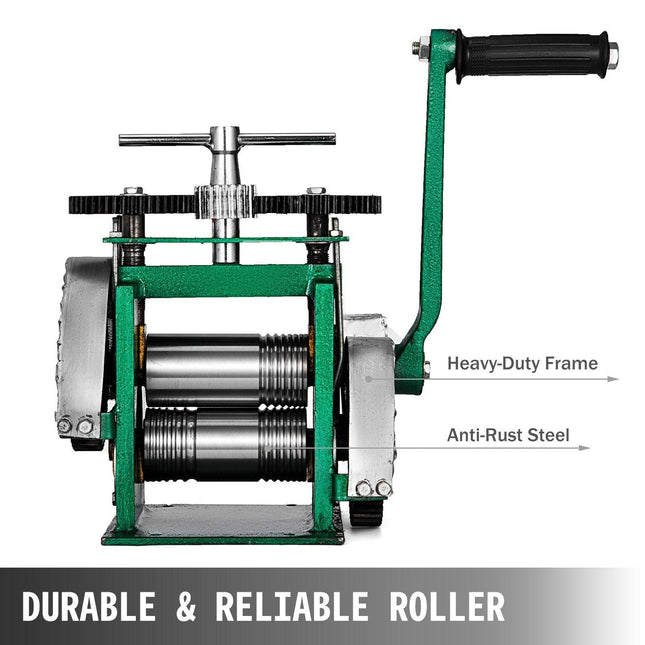 Combination Rolling Mill Machine Roller Width: 120 mm, Roller Diameter: 55 mm Rolling Mill Jewellery 85mm Roller Width Flat Rolling Manual Jewelry Press Tabletting Tool Jewelry DIY Tools.
