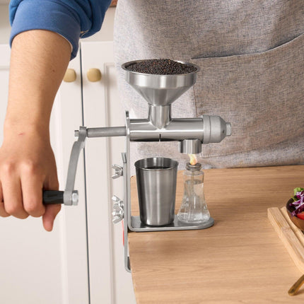 Manual Oil Press Machine, Stainless Steel Oil Extractor Machine, Detachable Oil Presser for Effortless Cleaning, Household Oil Expeller for Pressing Peanuts, Sesame Seeds, Rapeseed, Tea Seeds.