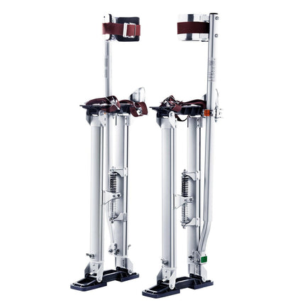 Drywall Stilts, 24''-40'' Adjustable Aluminum Tool Stilts with Protective Knee Pads, Durable and Non-Slip Work Stilts for Sheetrock Painting, Walking, Taping, Silver.