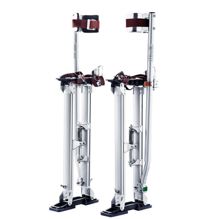 Drywall Stilts, 24''-40'' Adjustable Aluminum Tool Stilts with Protective Knee Pads, Durable and Non-Slip Work Stilts for Sheetrock Painting, Walking, Taping, Silver.