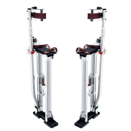 Drywall Stilts, 24''-40'' Adjustable Aluminum Tool Stilts with Protective Knee Pads, Durable and Non-Slip Work Stilts for Sheetrock Painting, Walking, Taping, Silver.